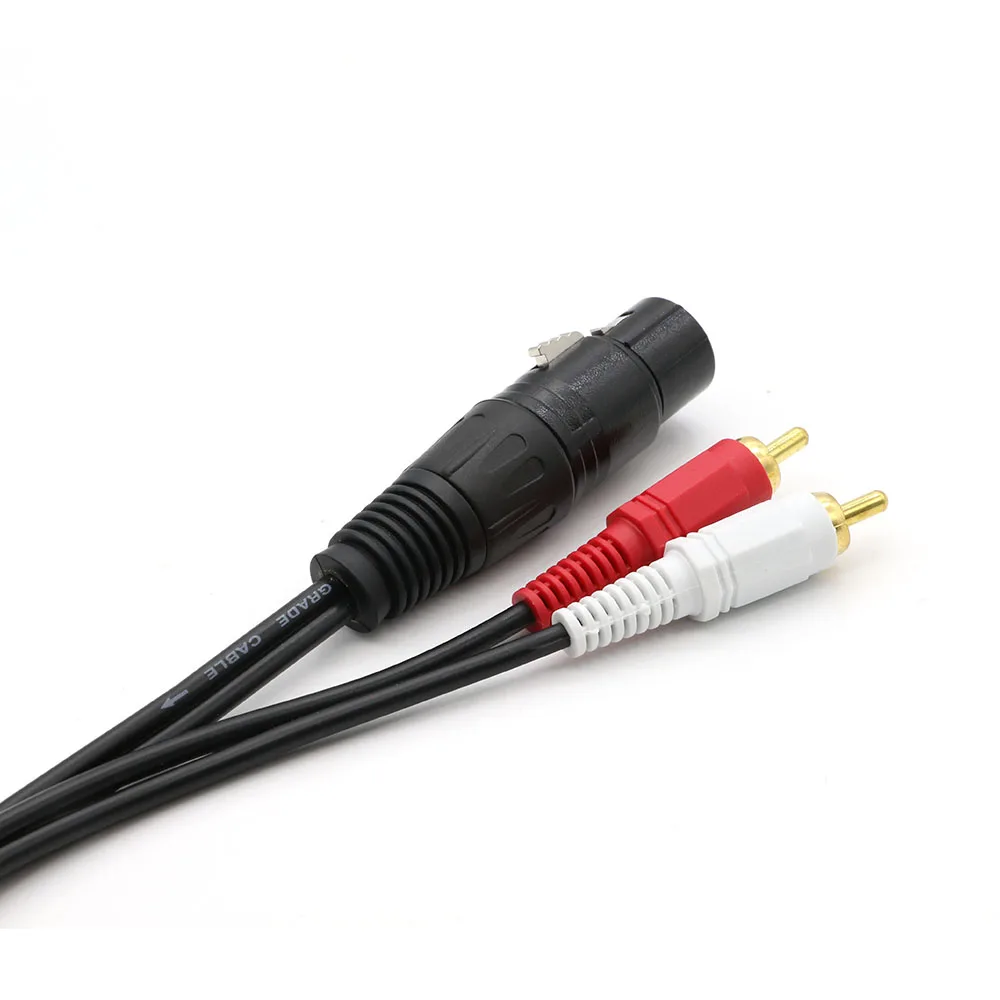 1 5 m XLR Женский до 2 RCA Мужской стерео аудио кабель Y разделительный провод шнур