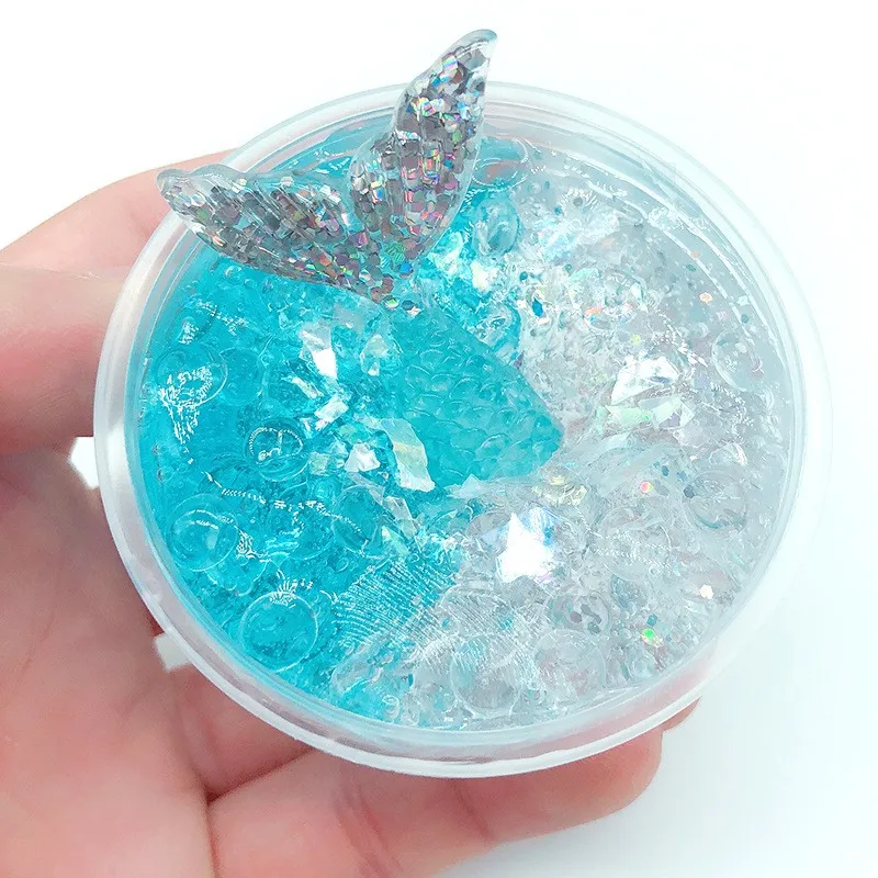 

120ml Rainbow Mermaid Slime Plasticine Clay Light Clay Colorful Modeling Polymer Clay Mud Slime For Kids Handgum Antistr