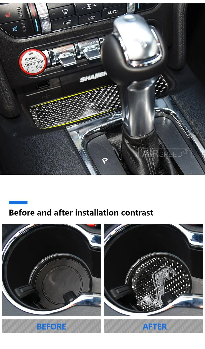 Скорость движения воздуха для Ford Mustang аксессуары Ford Mustang Стикеры углеродного волокна интерьера подставки для хранения коврики