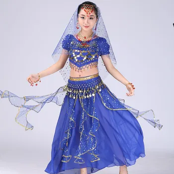 

Girls Belly Dance Costume Set Fashion Children Sequin Bellydance Performance Dance Wear Kids Bollywood Dancing Clothes DC1385
