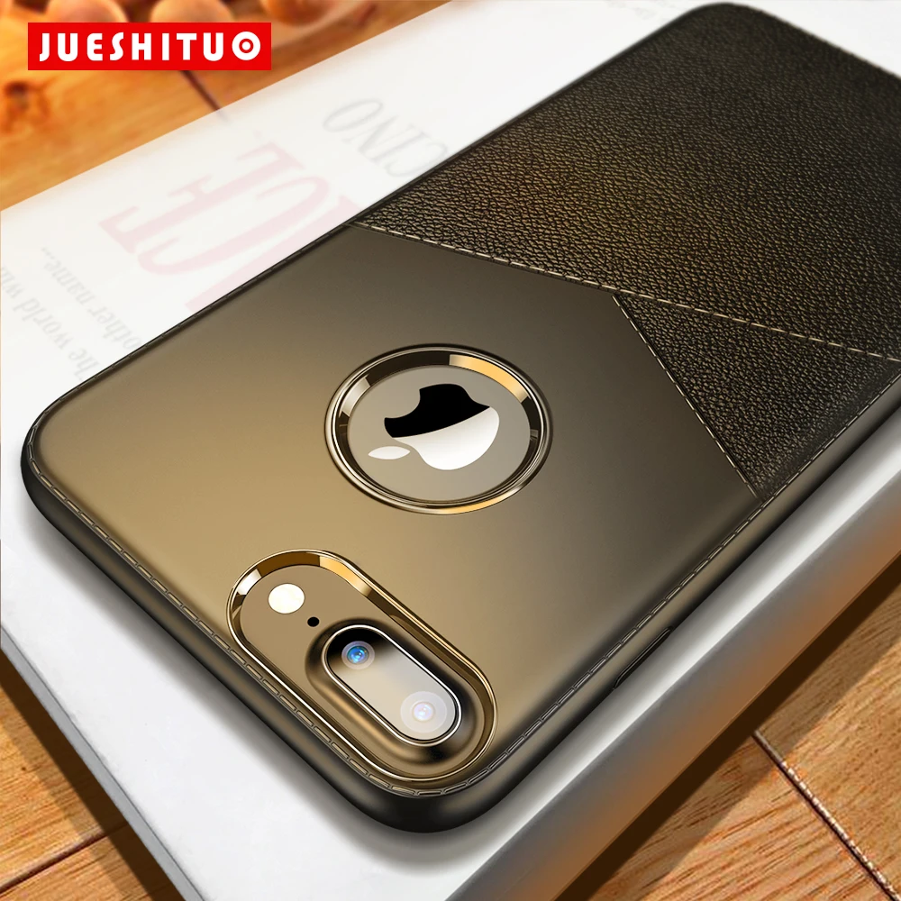 iPhone 7 Plus Phone Case PU Leather Silicone Slim Cover Man Back Cases For X XS Max XR 8 6 6s iPhon Capa |