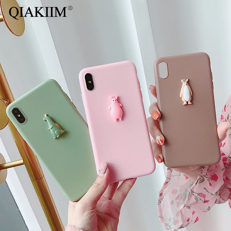 

Cute 3D Cartoon Dinosaur Patterned TPU Silicone Frosted Matte Soft Case Fundas Capas Cover For iPhone 6 6S 7 8 Plus X XS Max XR