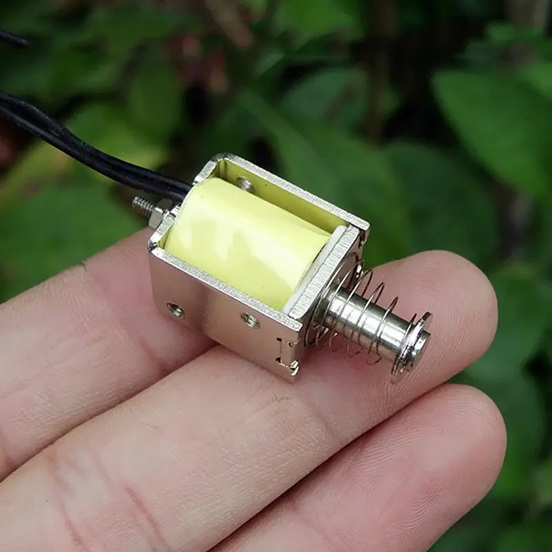 DC 12V 9mm Ход Мини электромагнитный Электромагнит Pull сквозной тип Электрический