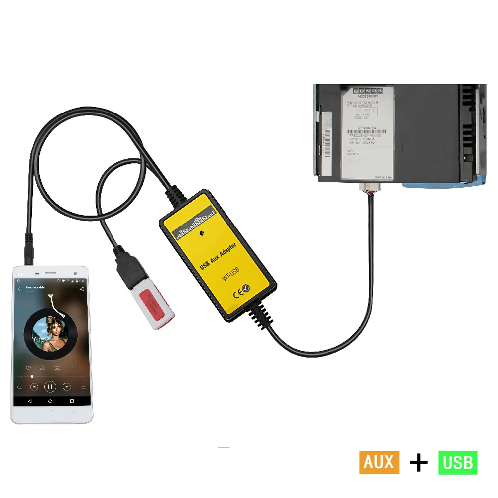 Автомобильный аудио USB AUX адаптер Moonet 3 5 мм интерфейс устройство смены компакт
