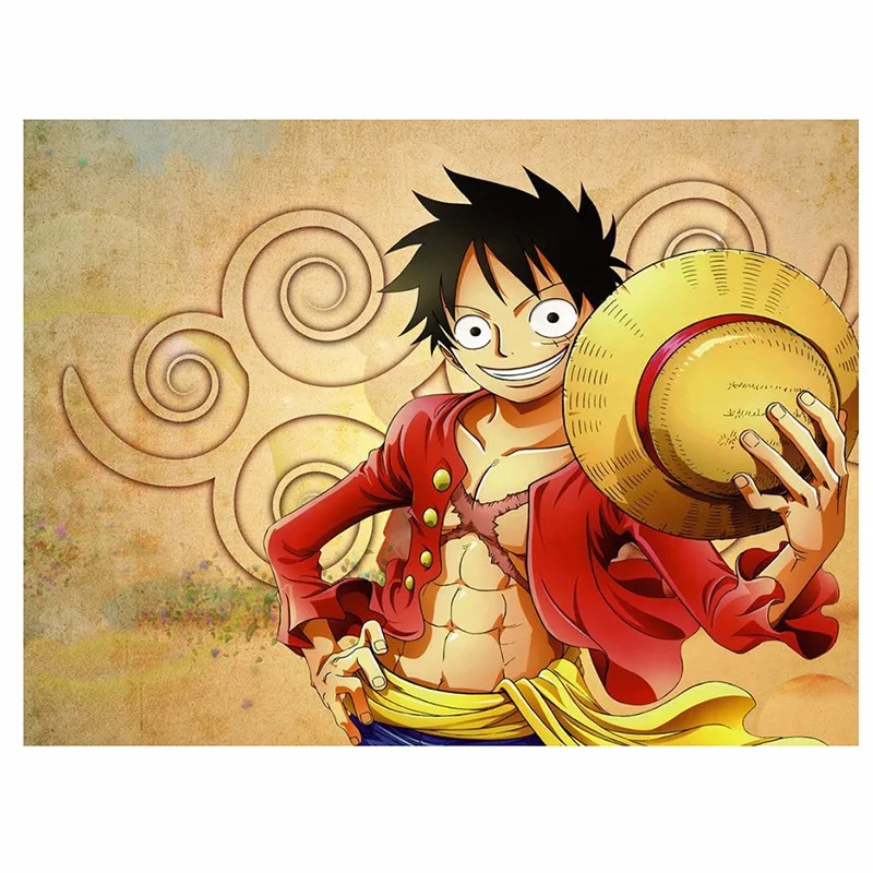 

set for embroidery Cartoon handcraft diamond embroidery One Piece diamond embroidery pattern straw hat paintings rhinestones