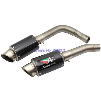 

For Yamaha YZF R1 2009-2014 Exhaust Pipe System Motorcycle Slip On Connect Mid Pipe with AR Austin Racing Muffler Escape Moto