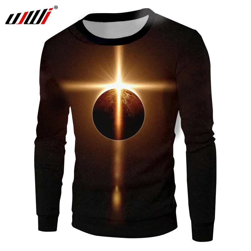 UJWI Black Sweatshirts Men 2018 Spring Fall 3d Print Galaxy Space Hoodies Sweatshirt Oversize 6XL Hombre Hip Hop Pullovers Coats