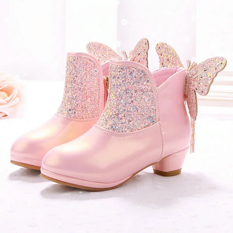 

2019 Winter Fashion Girls High Heel Martin Boots Children Princess Boots Girls Party Shoes Cosplay Dress Party Shoes