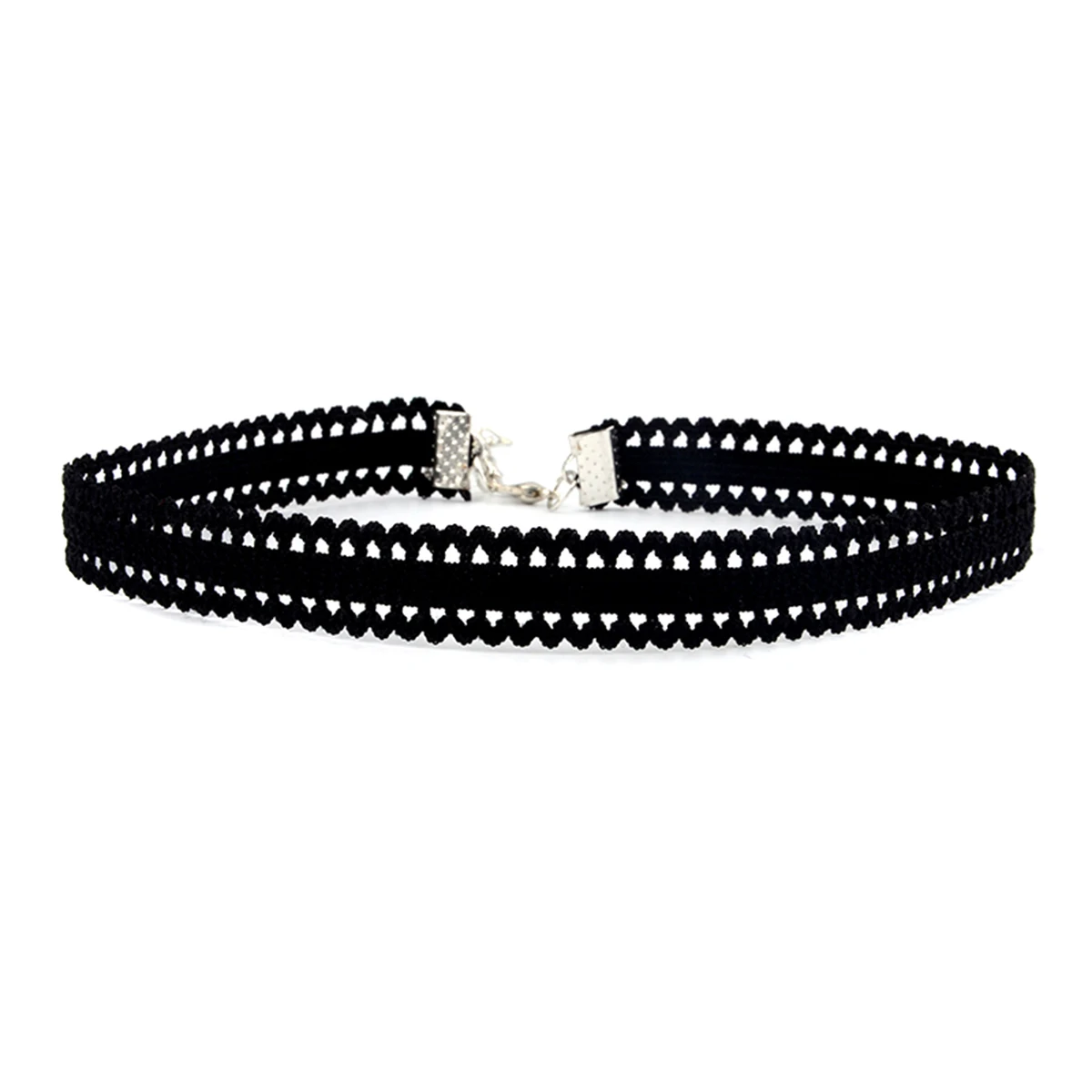 6pcs/Set Gothic Black Fishnet Mesh Velvet Tattoo Lace Collar Choker Necklace