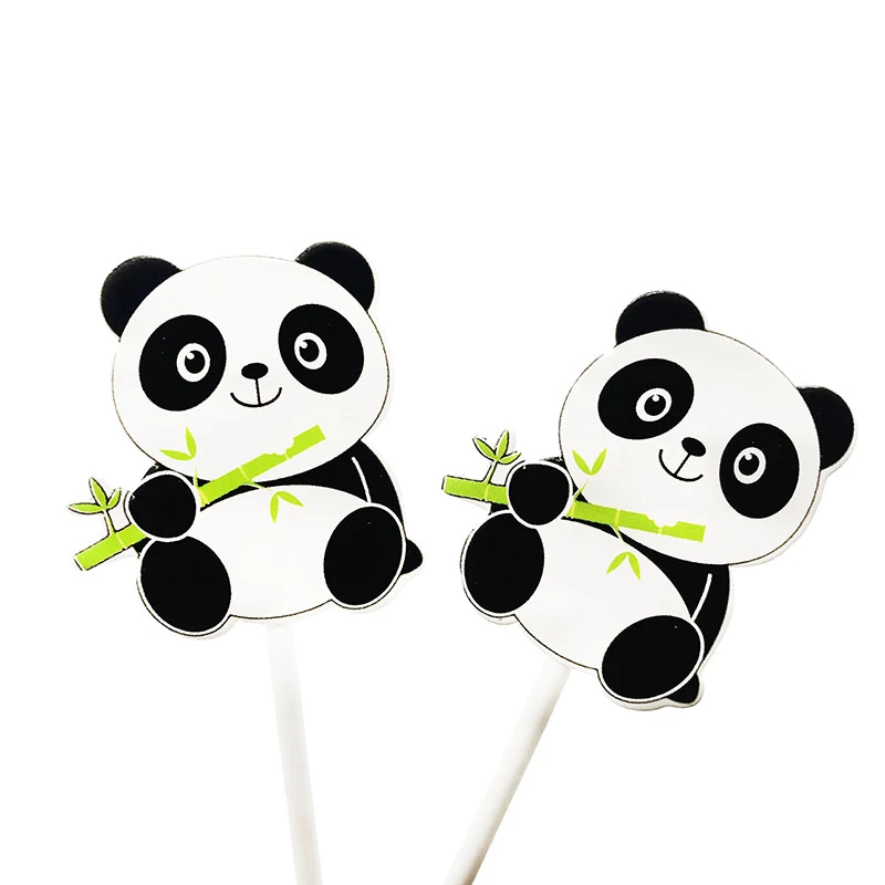 6 Pieces Paquet Panda Theme Decoration De Gateaux Panda Theme Gateau Decorations Panda Theme Fruits Figurine Pour Gateau Drapeaux Aliexpress