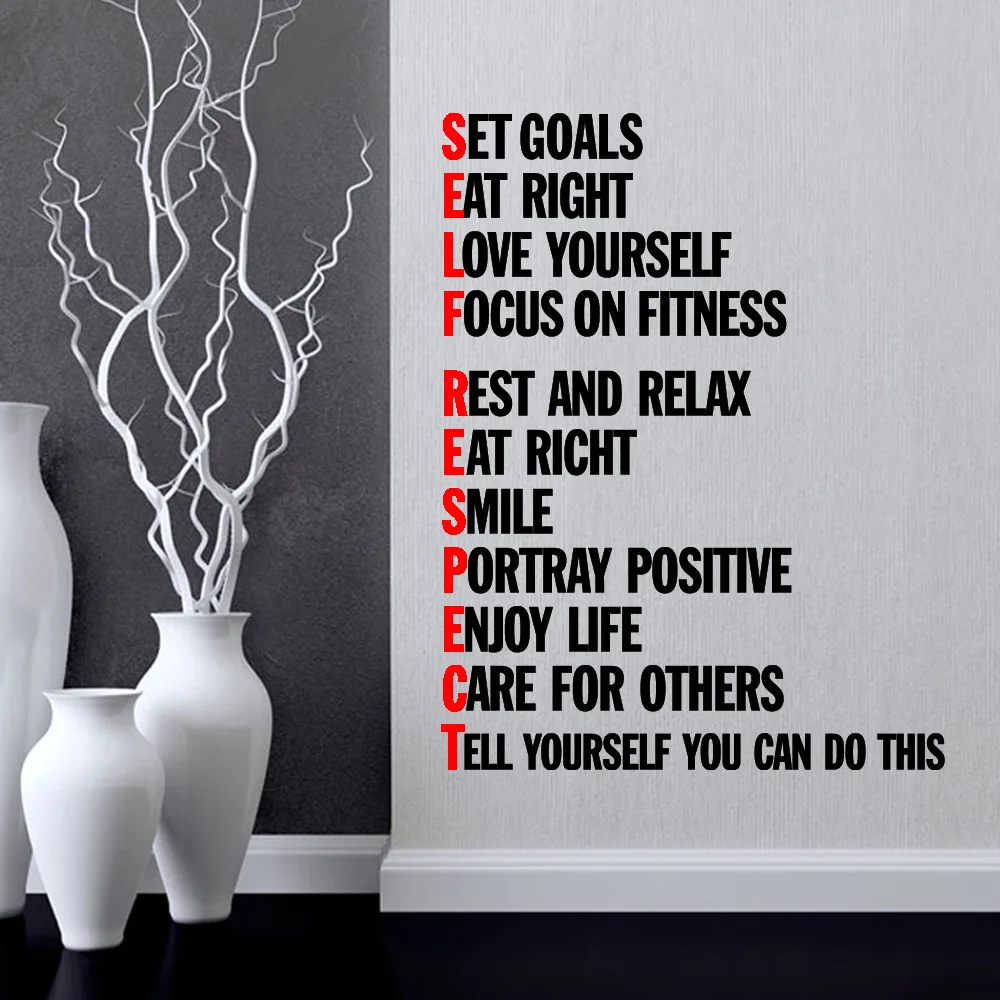 English motivational Letter stickers Set your Goals, Eat ...