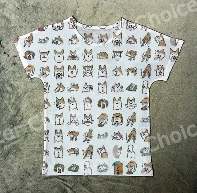 Track Ship New Hot Fresh Vintage Retro T Shirt Top Tee Cute Mini Shiba Track Ship New Hot Fresh Vintage Retro T Shirt Top Tee Cute Mini Shiba