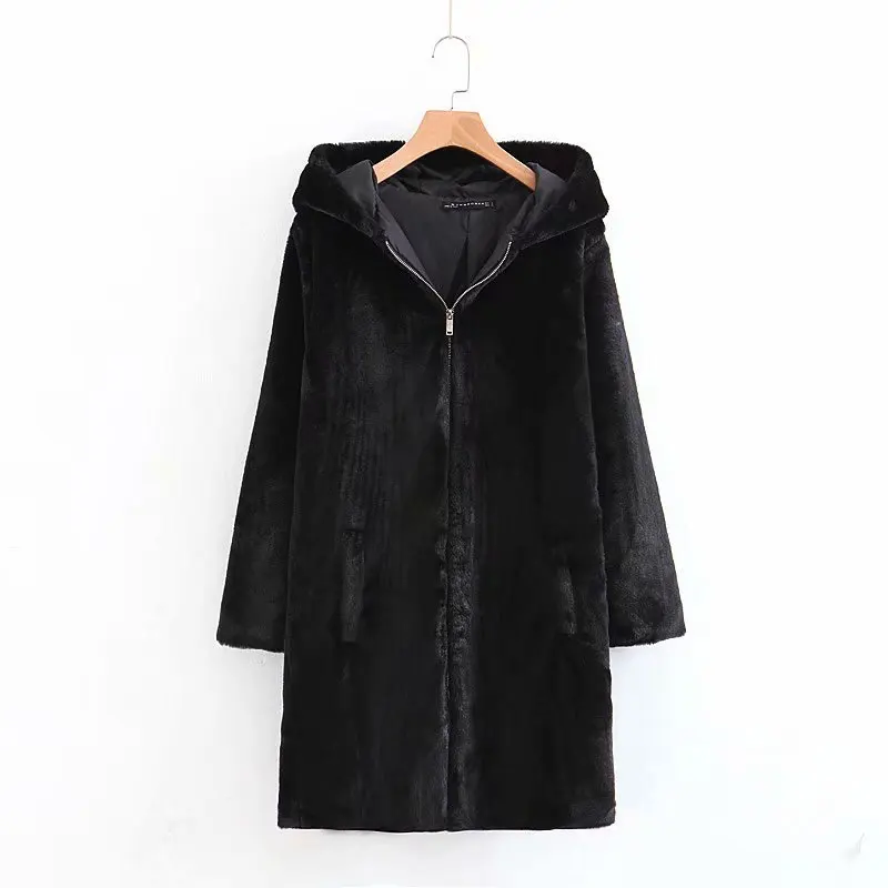 

XZ75-1893 European and American fashion faux fur coat