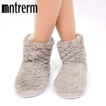 

Mntrerm 2018 Female Soft Home Slippers Lined With Cotton Cloth Plush Women Indoor Home Slippers Warm Casual Long Tube Slippers