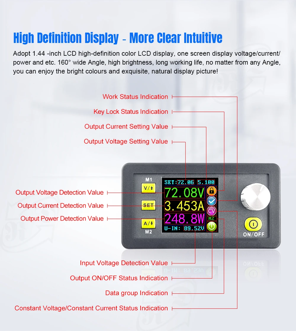 DPS8005 80V 5A постоянное напряжение постоянного тока Программируемый Блок питания модуль понижающего преобразователя ЖК-дисплей вольтметр 30% off