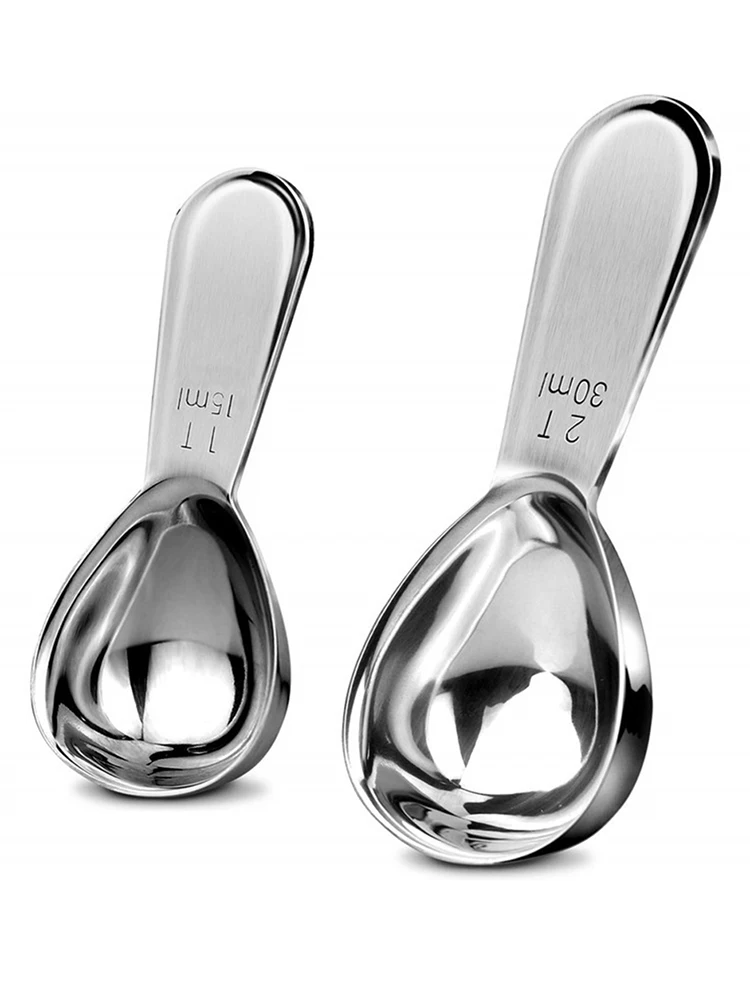 

Stainless Steel Coffee Beans Measuring Spoon Thicken With scale For Coffee Tea Milk Powder Household Kitchen Tools