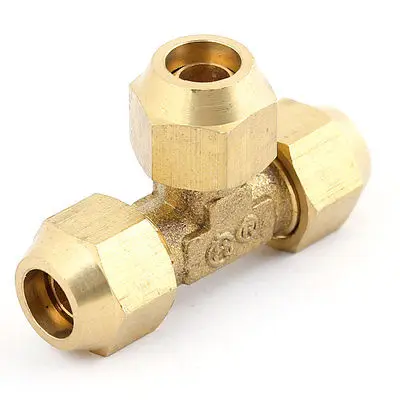 

Air Pneumatic 8mm Tube 3 Ways T Shaped Quick Connector Coupler Brass Tone