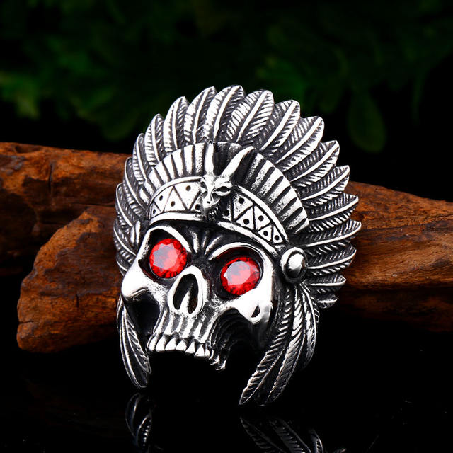 STAINLESS STEEL HEAD SKULL NECKLACE
