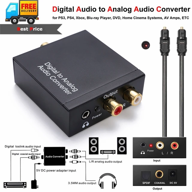 1m Optical Coaxial Toslink Cable Digital To Analog Audio Converter