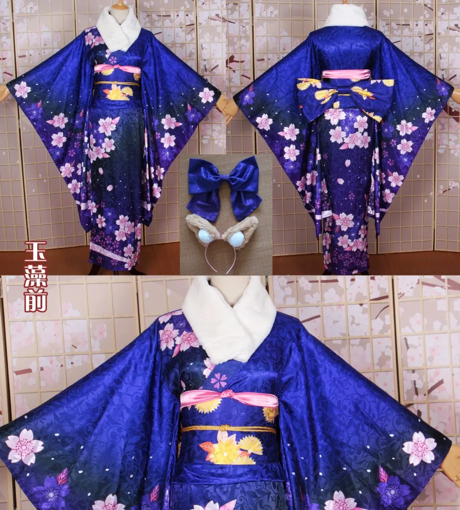 Аниме! Fate Grand Order Ishtar Elizabeth Nero Tamamo no Mae роскошный принт Новогоднее кимоно
