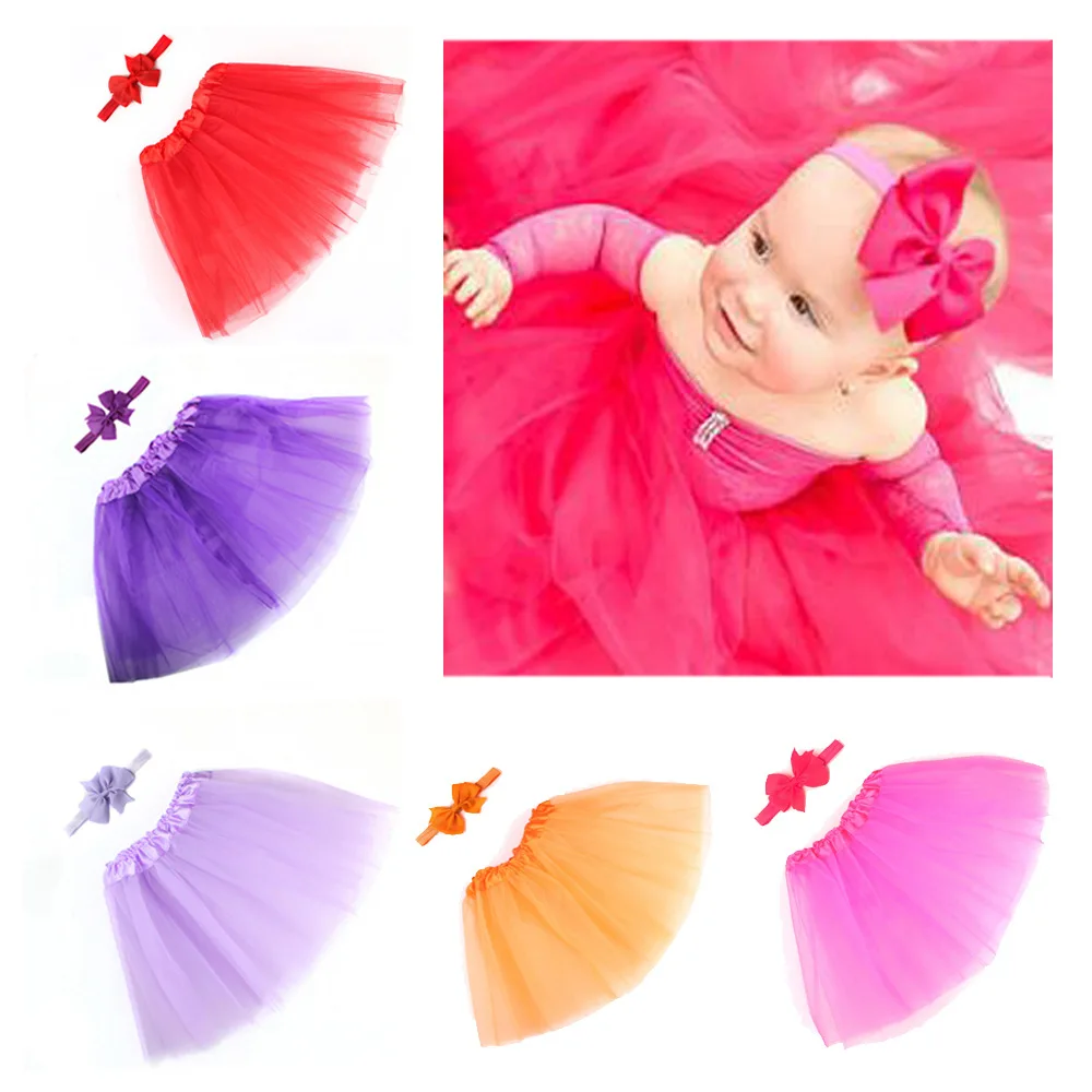 

2019 Baby Girl Tulle Tutu Skirt and Headband Sets Newborn Photography Props Newborn Baby Birthday Gift baby clothes