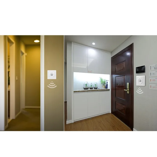 PIR Motion Sensor Switch Time Delay Adjustable Mode Detector Wall Module For LED Light or Fan Infrared Induction AC 100-250V