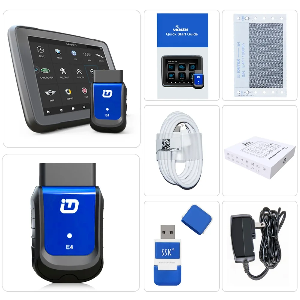 VPECKER E4 Bluetooth OBD 2 автоматический сканер 8 дюймов Windows Vpecker планшет ODB для телефона