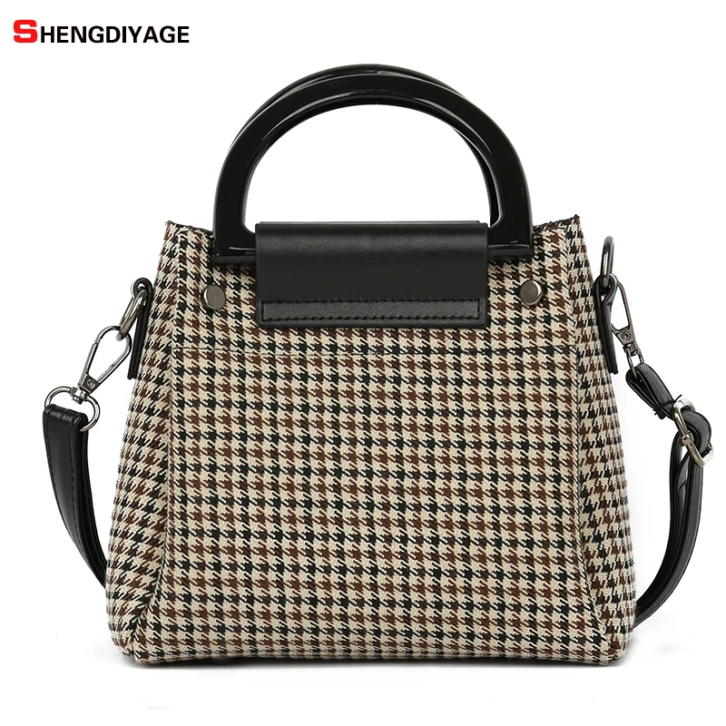 

Autumn Winter Wool Women Casual Tote Handbags Famous Brands Designer Bags Female High Quality Lady Hand Bag Sac a Main