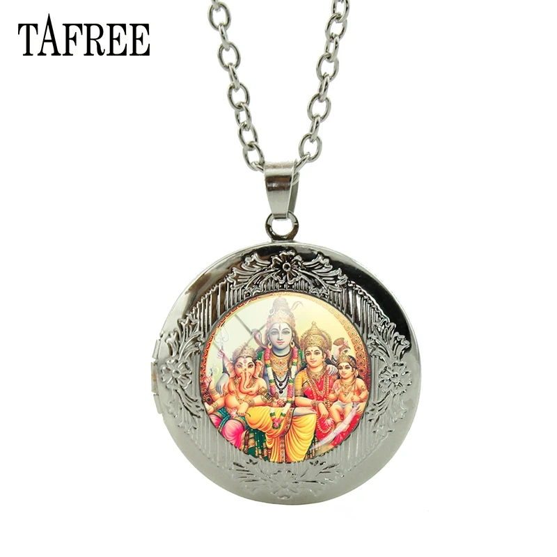 TAFREE Hindu Lord Shiva Locket Necklace Buddha Shiva Lord Elephant