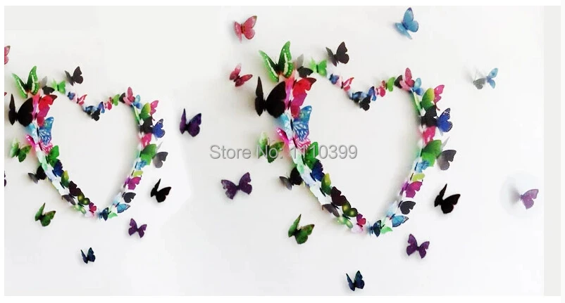 Купить бесплатная доставка 12 шт. 3д бабочки татуировки стикер стены ...