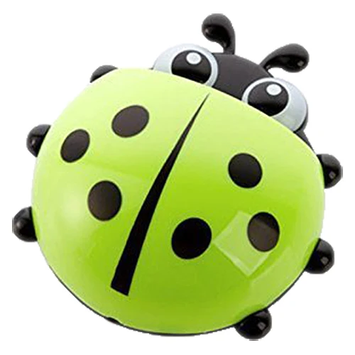 

SDFC Convenient Bathroom Toothbrush Stuff Ladybug Wall Suction Holder-Green