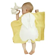 Новинка; Лидер продаж BabyToddler постельные принадлежности Вязаное детское одеяло мягкие одеяльца для пеленания новорожденных Большой Кролик уха пеленание детей подарок для девочек Одеяло s