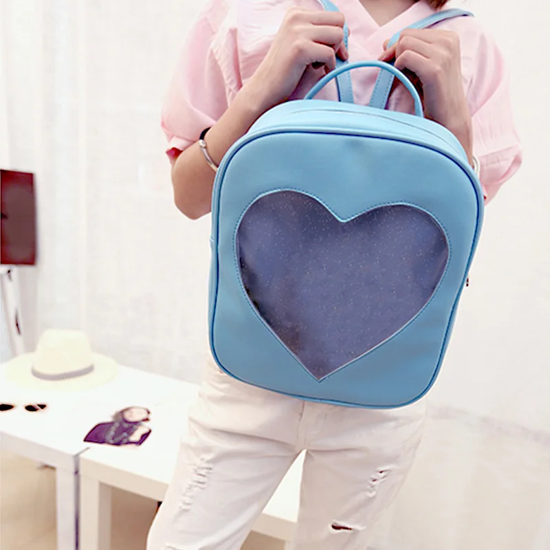 Яркие цветные сумки Ita, прозрачный милый рюкзак Ita, милые сумки Ita, рюкзак в форме сердца для девочек-подростков, школьные сумки