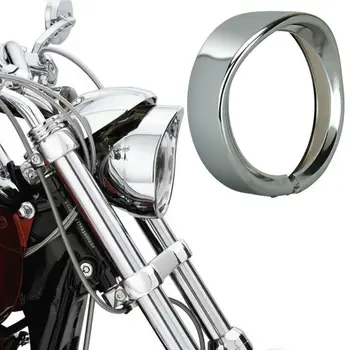 

5.75" 5 3/4 inch Visor Style Headlamp Trim Ring for Sportster 883 XL883 1200 Dyna Softail Iron 883 XL for 5.75" LED Headlamp
