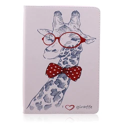 Cute Cartoon Giraffe PU Leather Stand Case Cover with Card Slots (G12)
