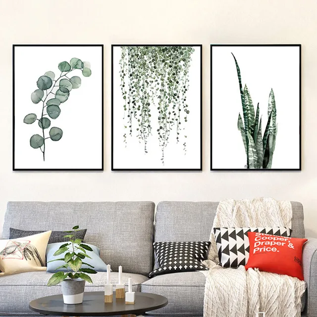 HAOCHU Nordic Decoratieve Schilderen Groene Plant Bladeren Posters ... HAOCHU Nordic Decoratieve Schilderen Groene Plant Bladeren Posters ...