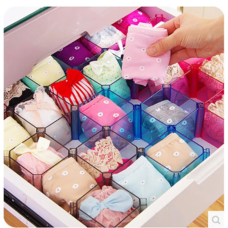 

6pcs/set DIY Tool Drawer Separator Adjustable Plastic Drawer Dividers Socks Underwear Clapboard Separate Gaveta Sundry Partition