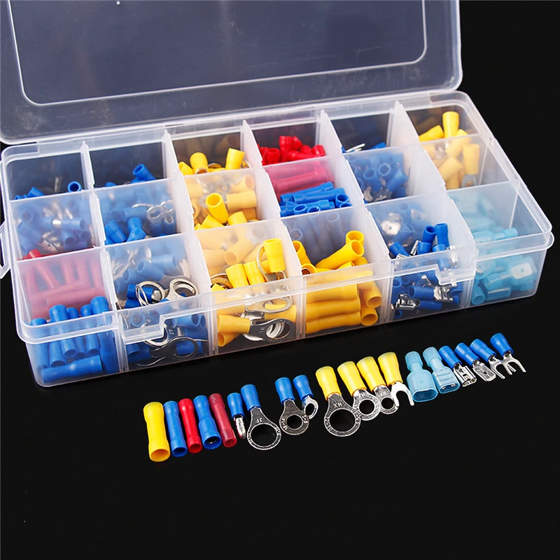 360Pcs Assorted Insulated Spade Connector Crimp Electrical Terminal Set