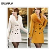SWYIVY Winter Women Woolen Coats Big Fur Collar Long Design 2022 New Female Warm Slim Casual Jacket Large Size Woman Coat 5XL ► Photo 1/5