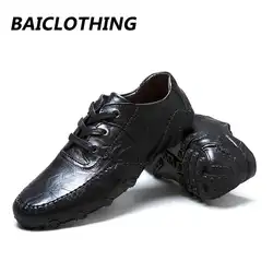 Обувь для вождения, мужские зимние мокасины ручной работы из натуральной кожи, черная обувь, повседневные кожаные лоферы высокого