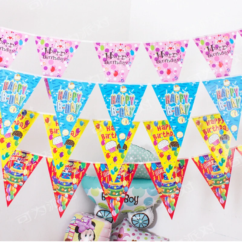 Wedding Party Children S Birthday Party Flags Colored Drawing