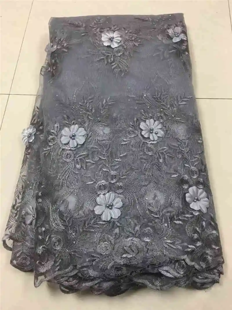 

Latest 3D Applique High quality 2019 nigerian french tulle net lace african lace fabric for party dress for Wedding Dress NX927z
