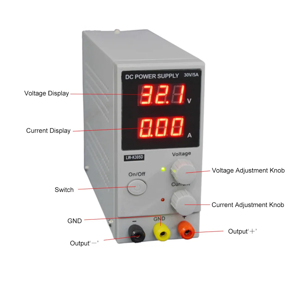 LW K305D DC Питание Регулируемый цифровой литий Батарея зарядки 30V 5A переключатель лаборатория Питание Напряжение регуляторы