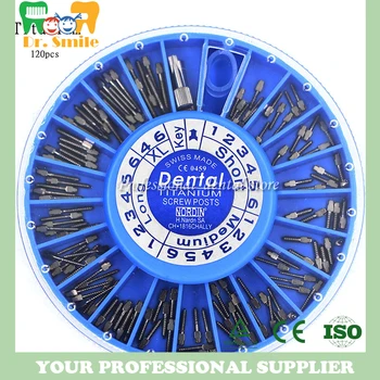 

120pcs/box Assorted Dental endodontic Pure TITANIUM SCREW POST with tools