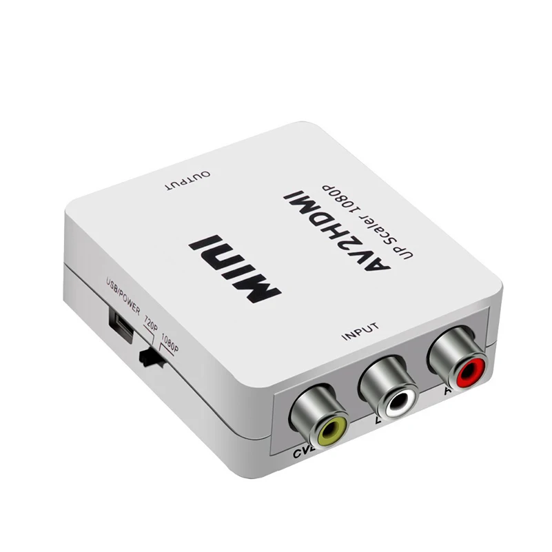 Мини AV в HDMI видео конвертер AV2HDMI RCA AV HDMI CVBS в HDMI адаптер для PS3 PS4 PC DVD проектор 720/1080p вверх скейлер