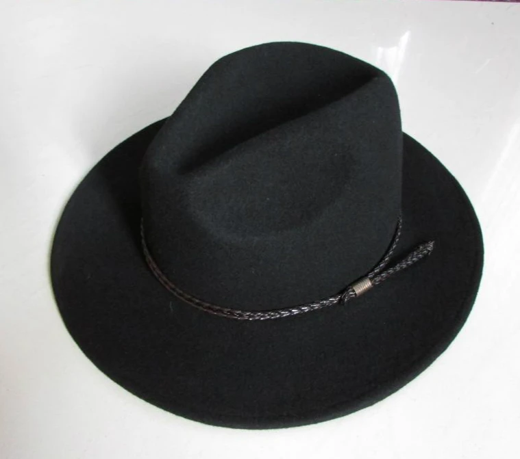 New 100 Wool Waterproof Fedoras Hat Men's Wrinklefree Equestrian Hat