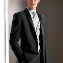 Жених Смокинги свадебный костюм Дружки Шафер Одежда Бизнес Одной Кнопки Нагрудные Формальные Костюмы Человек с раздвоенным хвостом