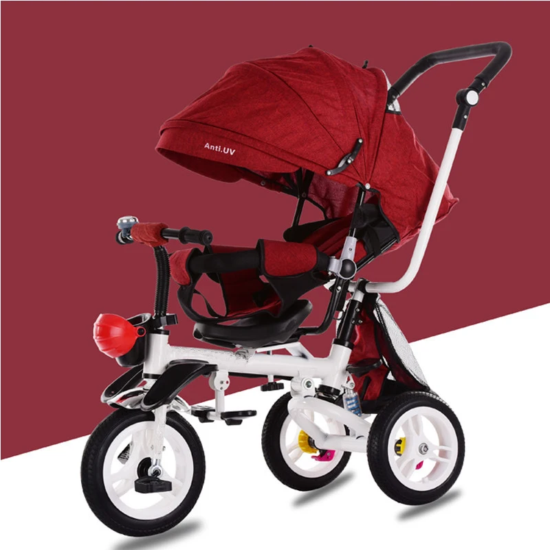 

Children's tricycle Four-in-one folding bike reclining / baby stroller baby cart