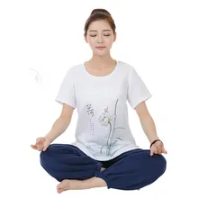 Наборы для йоги Женская одежда для спортзала здоровая льняная ткань одежда для йоги женский спортивный костюм для бега винтажный костюм дзен Тачи спортивный комплект из двух предметов