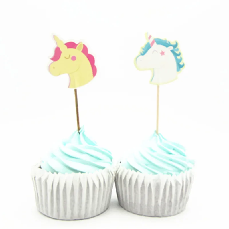 24 шт./лот Единорог кекс ботворезы выбирает для Happy День рождения baby shower декор для мальчиков и девочек рождественские украшения для дома торт